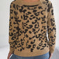 BodaciousBabe Leopard Buttoned Square Neck Sweater