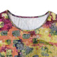 Plus Size Printed Round Neck Long Sleeve Dress