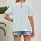 Full Size Round Neck Flounce Sleeve Blouse