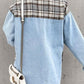 Plaid Button Up Dropped Shoulder Jacket