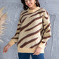 Animal Element Round Neck Dropped Shoulder Sweater