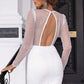 OhSoMini White Cutout Sequin Mesh Mini Dress