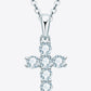 925 Sterling Silver Cross Moissanite Pendant Necklace