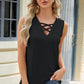 Eyelet Crisscross V-Neck Tank