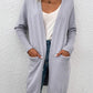Fashion Mood Open Front Long Sleeve Cardigan with Pockets
