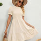 Women's Full Size Smocked Flounce Sleeve Ruffle Hem Dress