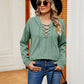 Full Size Lace-Up Long Sleeve Hoodie