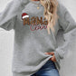 Christmas Themed Round Neck Letter Graphic Long Sleeve Sweatshirt