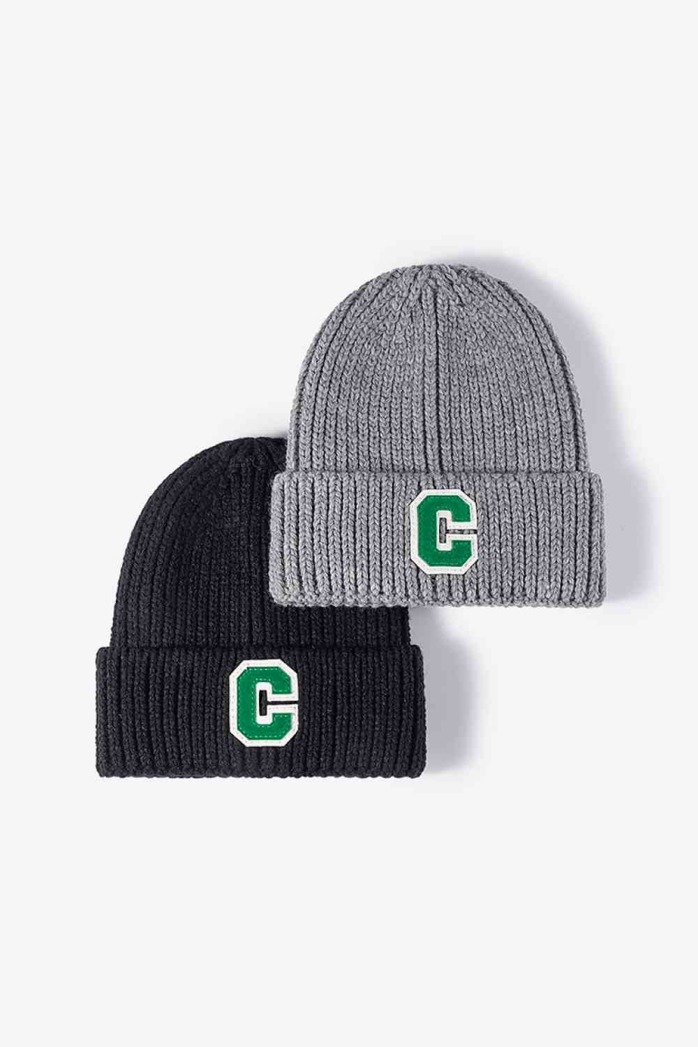 CHIC HATZ Letter C Patch Cuffed Beanie