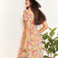Double Take Strawberry Smocked Sweetheart Neck Flounce Sleeve Strawberry Mini Dress