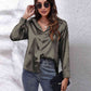 Collared Neck Buttoned Long Sleeve Shirt