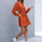 Drawstring Round Neck Dropped Shoulder Mini Dress