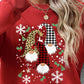 Christmas Winter Faceless Gnomes Graphic Drop Shoulder Sweatshirt
