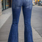 Plus Size Medium Blue High Waist Flare Jeans