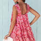 Shainea Printed Square Neck Sleeveless Mini Dress