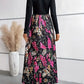 Floral Round Neck Long Sleeve Maxi Dress
