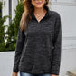 Women's Full Size Heathered Quarter-Zip Sweatshirt