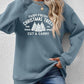 Christmas Themed Round Neck Graphic Long Sleeve Sweatshirt