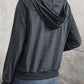 Printed Half Button Long Sleeve Hoodie