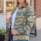 Quinn Cora Full Size Geometric Button Down Collared Jacket