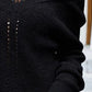 ZELDAlea Openwork V-Neck Long Sleeve Sweater
