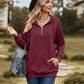 Full Size Cable-Knit Zip-Up Hooded Blouse