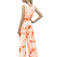 Tie-Dye Tie Waist Sleeveless Jumpsuit