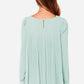 Full Size Round Neck Back Pleated Blouse