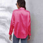 Collared Neck Buttoned Long Sleeve Shirt