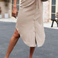 Tie Belt Frill Trim Buttoned Skirt