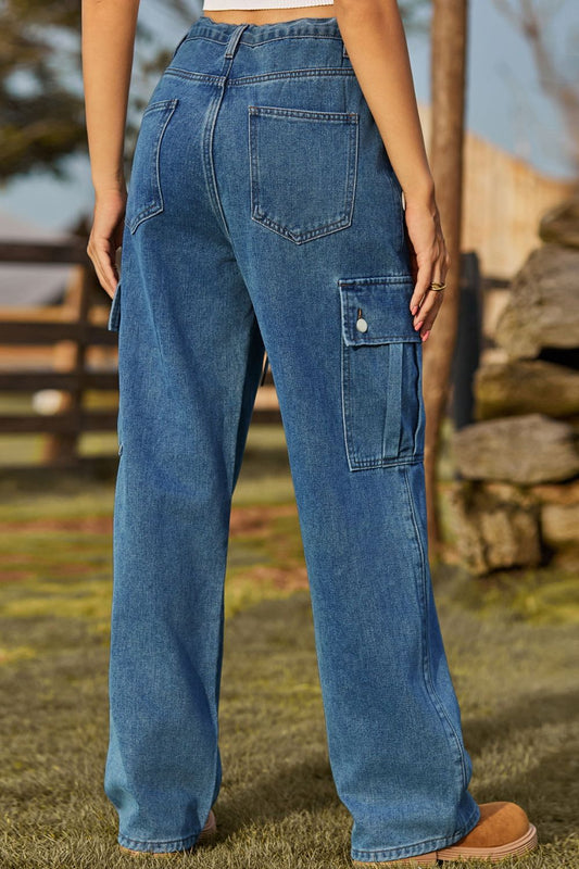 MANNY Loose Fit Drawstring Jeans with Pocket