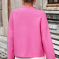Mock Neck Dropped Shoulder Pullover Sweater