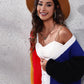 ZeldaMarie Color Block Ribbed Long Sleeve Cardigan