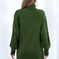 Openwork Turtleneck Long Sleeve Sweater Dress