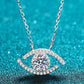 Moissanite Evil Eye Pendant 925 Sterling Silver Necklace