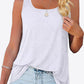 CHICbabe Full Size Curved Hem Square Neck Tank