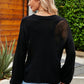 Beauteous Openwork Round Neck Dropped Shoulder Knit Top