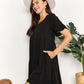 Full Size Double Take V-Neck Flounce Sleeve Tiered Dress