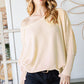 Reborn J Exposed Seam Lantern Sleeve Top
