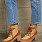 East Lion Corp Lace Up Tan Lug Boots