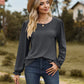 Full Size Round Neck Puff Sleeve Blouse