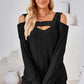Cutout Square Neck Cold Shoulder T-Shirt