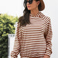 Horizontal Stripe Raglan Sleeve Hoodie
