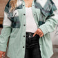 Plus Size Plaid Snap Down Jacket with Pockets