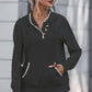 PromiseTops Half Button Drawstring Long Sleeve Hoodie