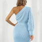 One-Shoulder Mini Sweater Dress