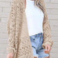 Openwork Open Front Long Sleeve Cardigan