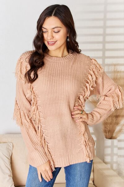 And The Why Tassel Detail Long Sleeve Sweater *