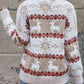 Christmas Reindeer & Snowflake Round Neck Sweater