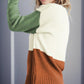 CozyWonders Color Block Round Neck Long Sleeve Sweater